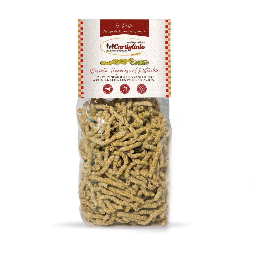 Pasta busiata trapanese al pistacchio artigianale siciliana