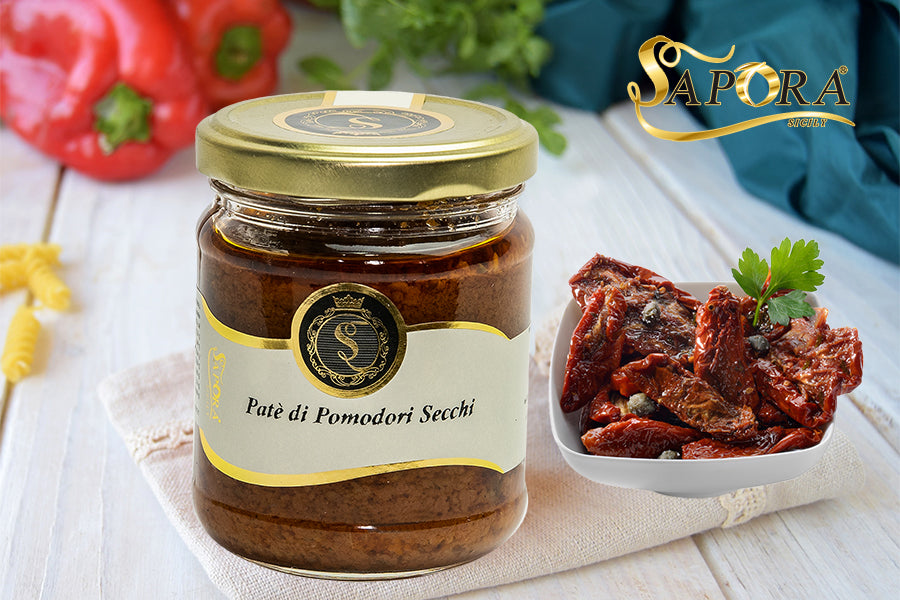 Paté di Pomodori Secchi con Basilico e Peperoncino 205g – Crema Mediterranea per Bruschette