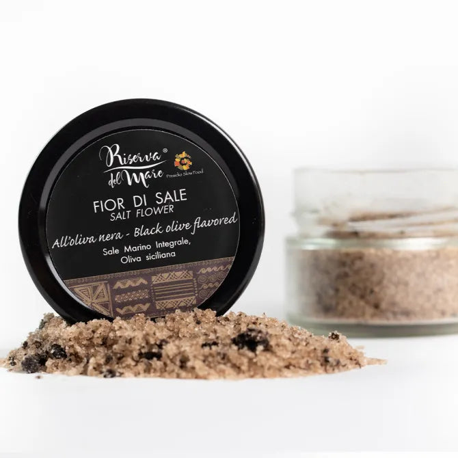 Fior di Sale aromatizzato alle olive nere Presidio Slow Food 120g