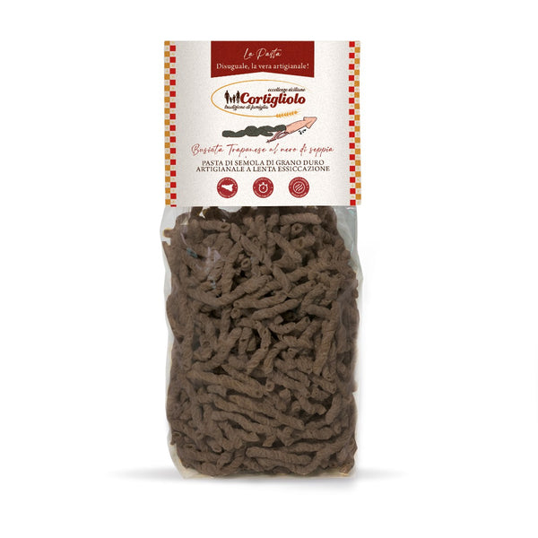 Pasta busiata trapanese al nero di seppia artigianale siciliana
