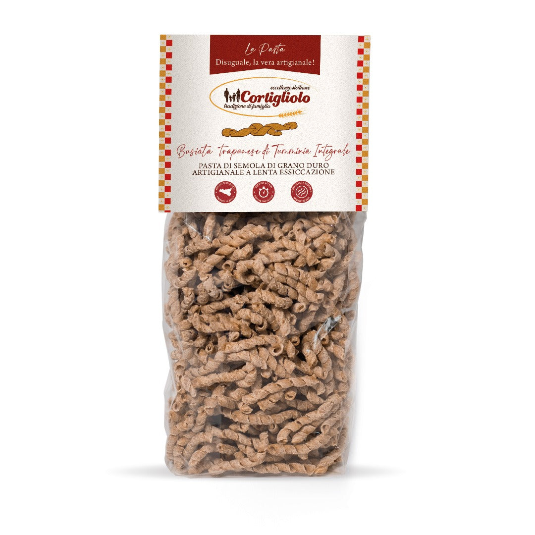 Pasta busiata trapanese di tumminia integrale artigianale siciliana