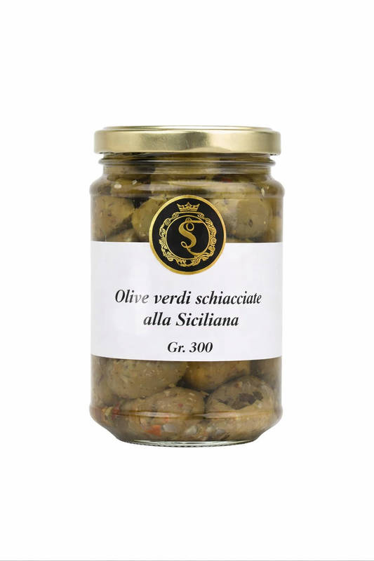 Olive Verdi schiacciate alla Siciliana 300g
