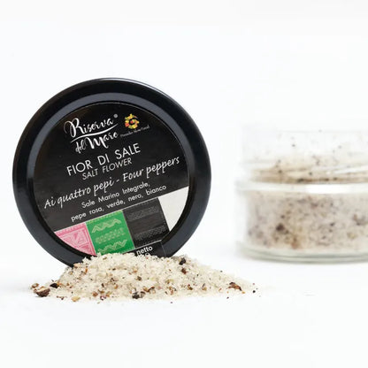 Fior di Sale aromatizzato ai quattro pepi Presidio Slow Food 120g