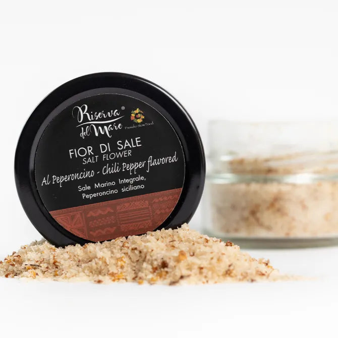Fior di Sale aromatizzato al peperoncino Presidio Slow Food 120g