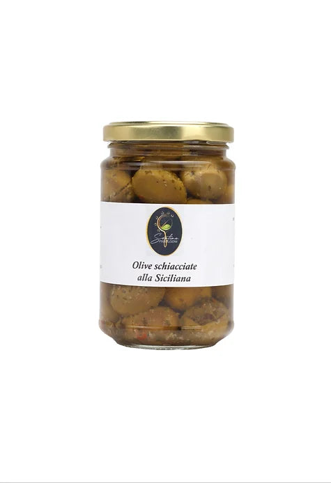 Olive Verdi schiacciate alla Siciliana